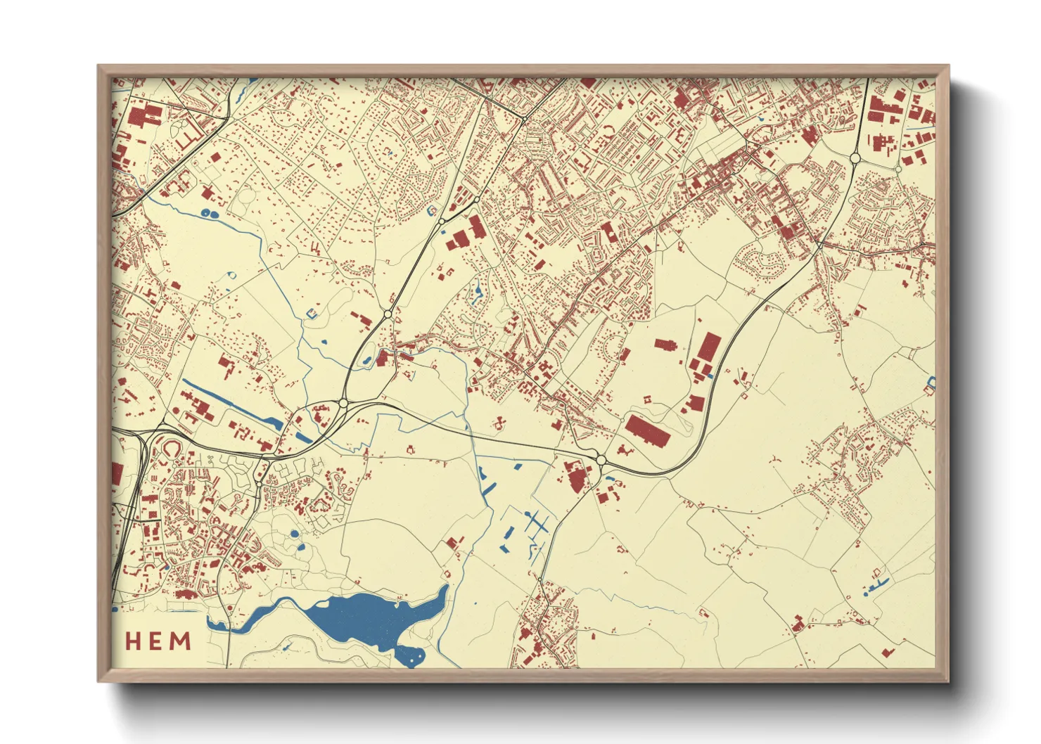 Une affiche de carte sur Hem