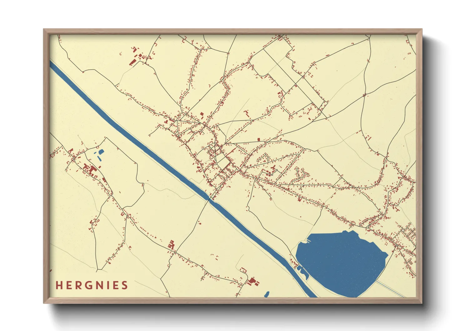 Une affiche de carte sur Hergnies