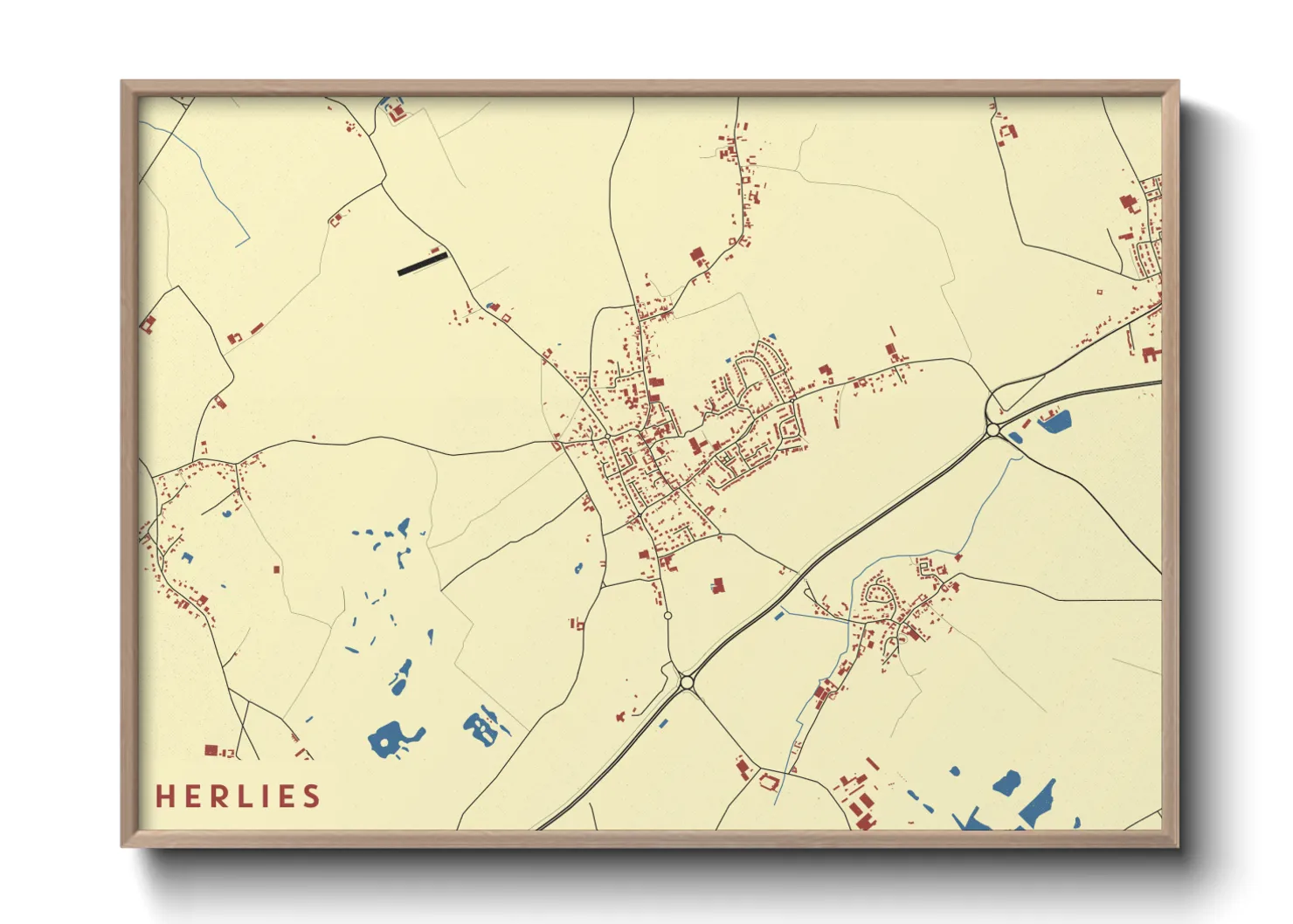 Une affiche de carte sur Herlies