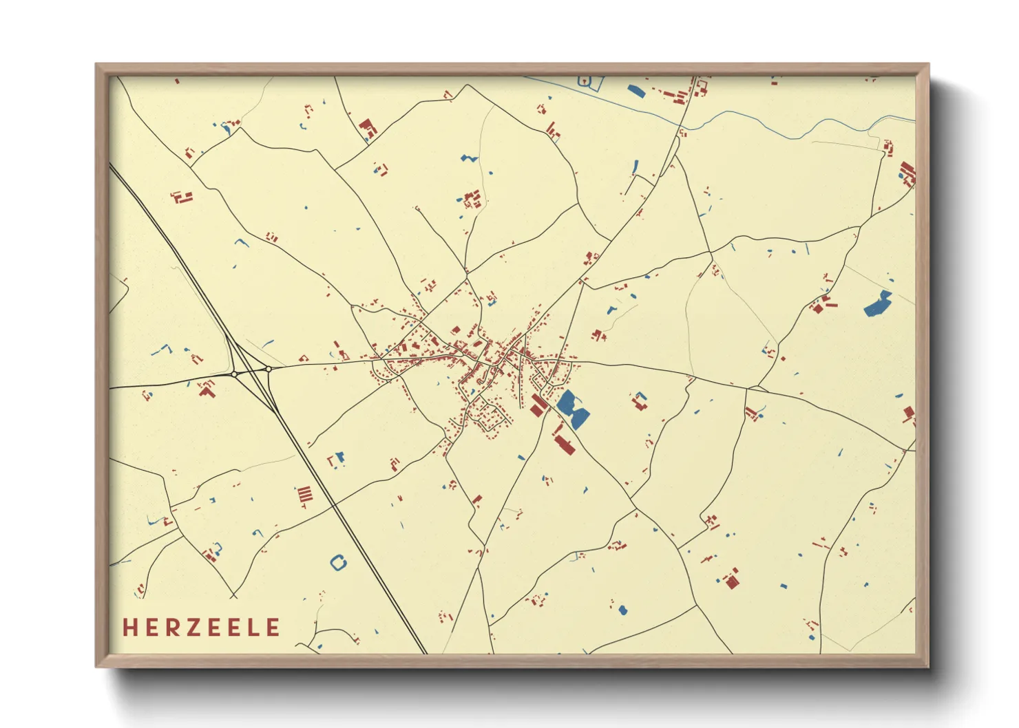 Une affiche de carte sur Herzeele