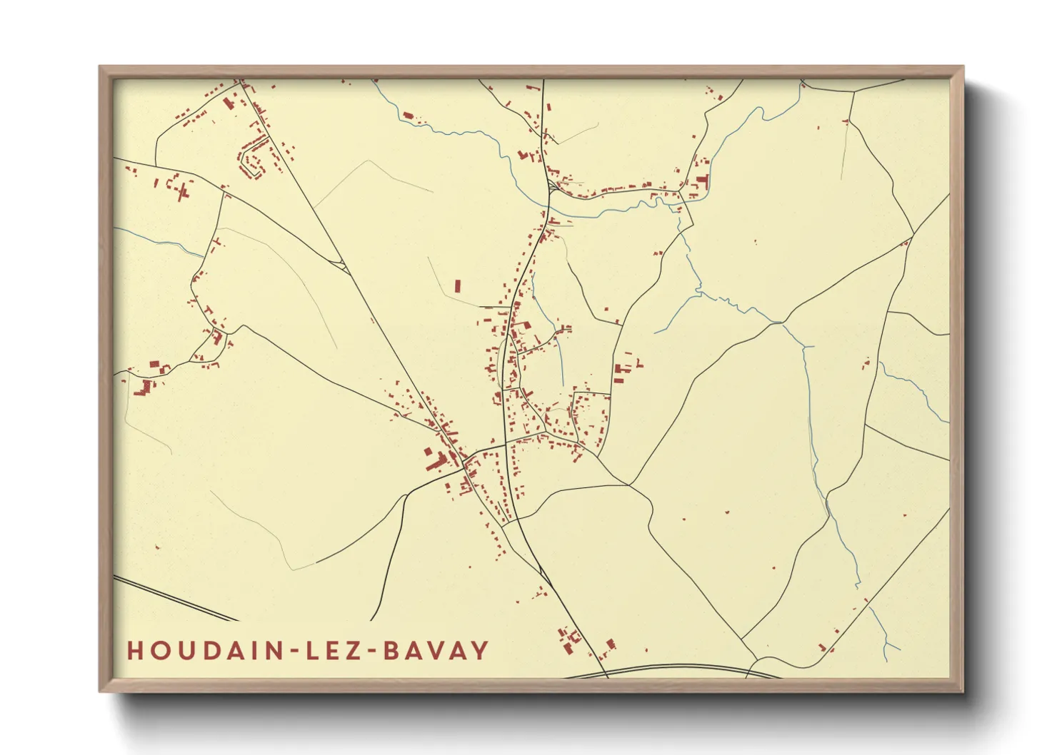 Une affiche de carte sur Houdain-lez-Bavay