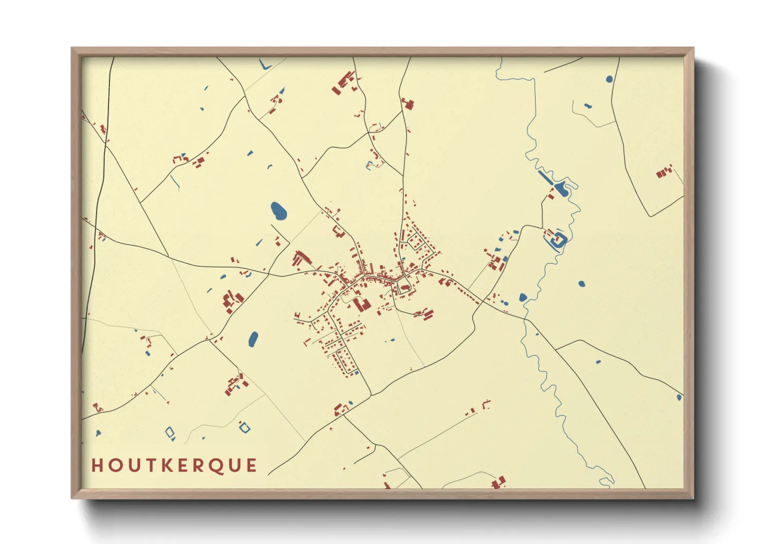 Une affiche de carte sur Houtkerque