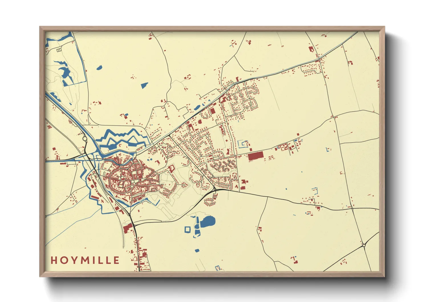 Une affiche de carte sur Hoymille