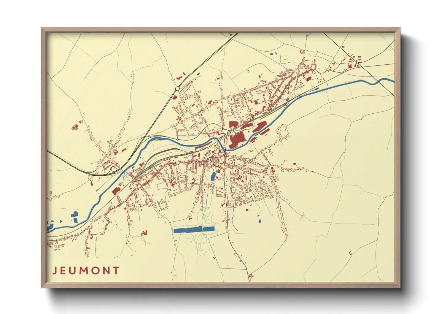 Une affiche de carte sur Jeumont