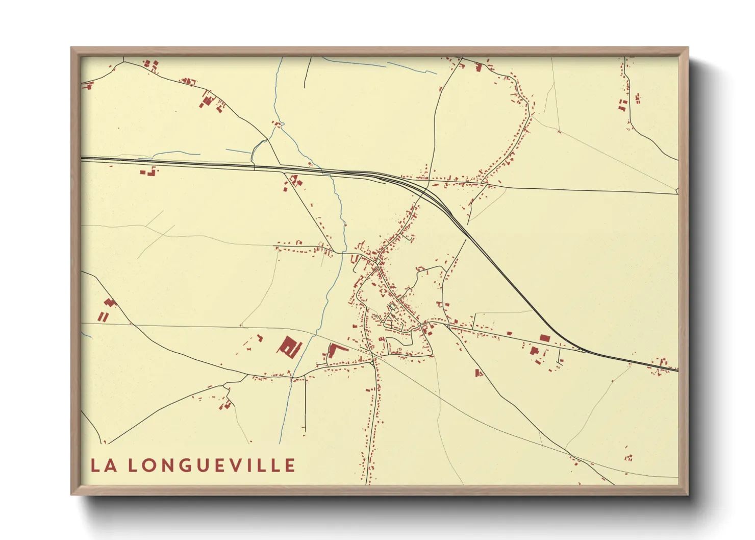 Une affiche de carte sur La Longueville