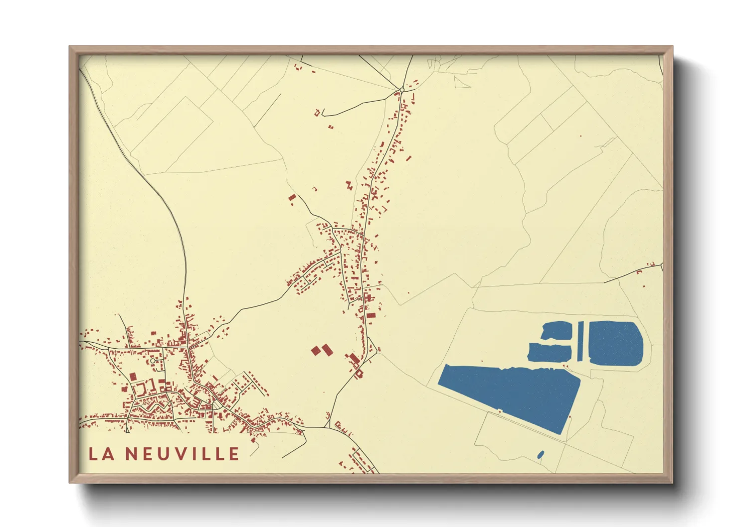 Une affiche de carte sur La Neuville