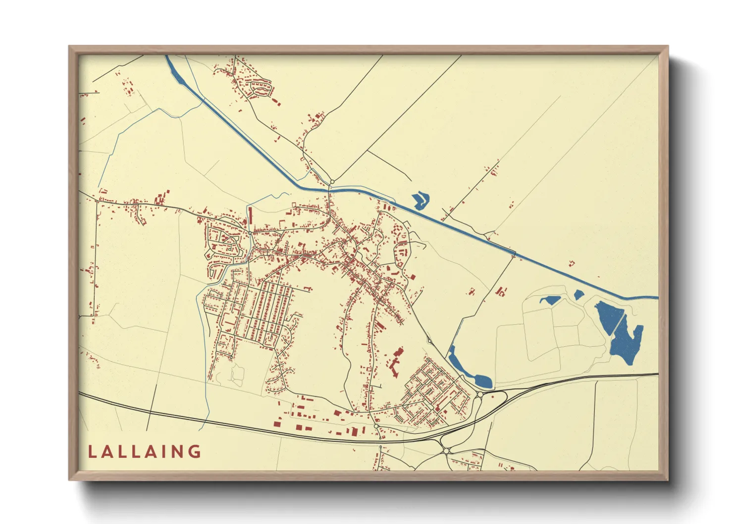 Une affiche de carte sur Lallaing