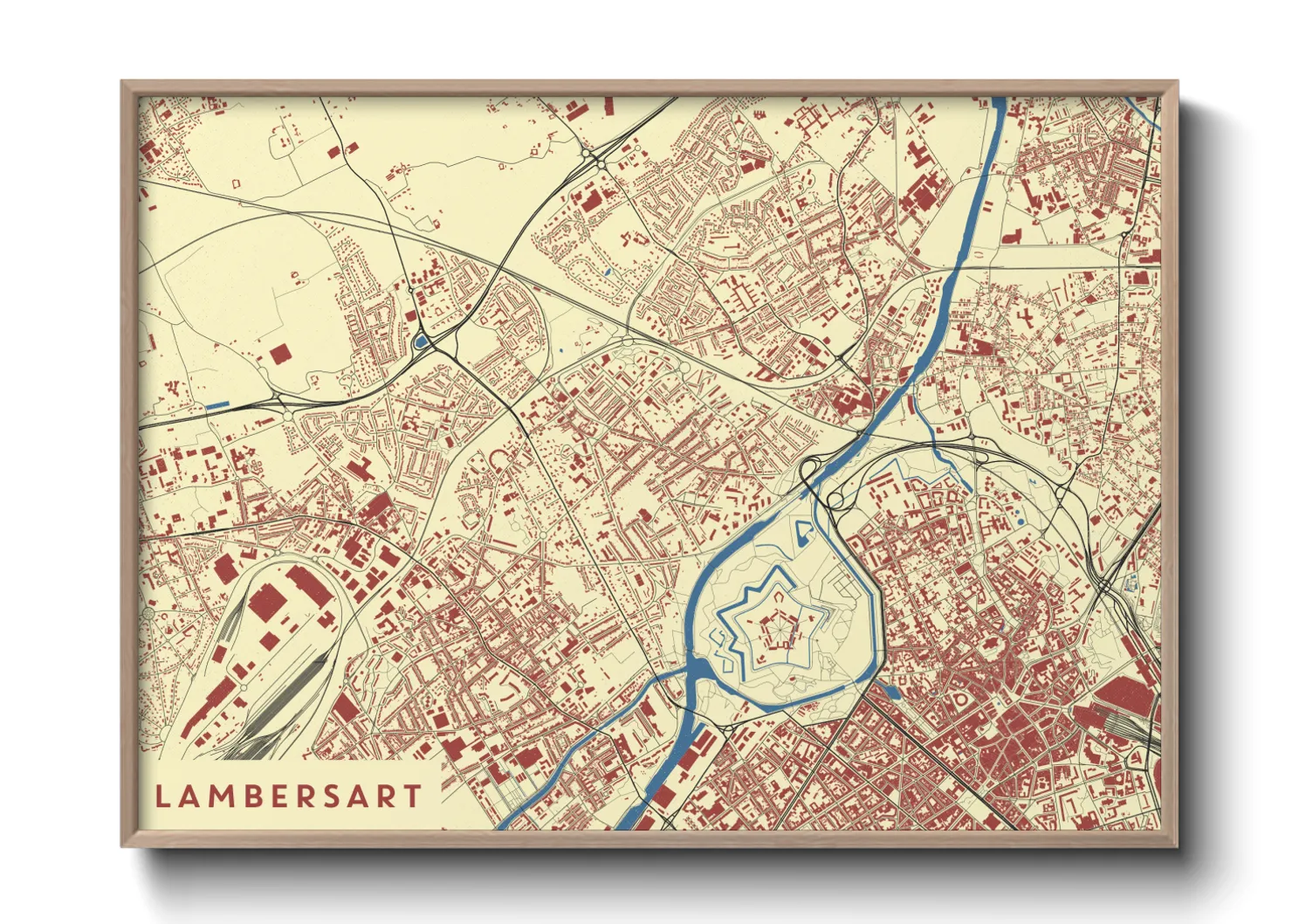 Une affiche de carte sur Lambersart