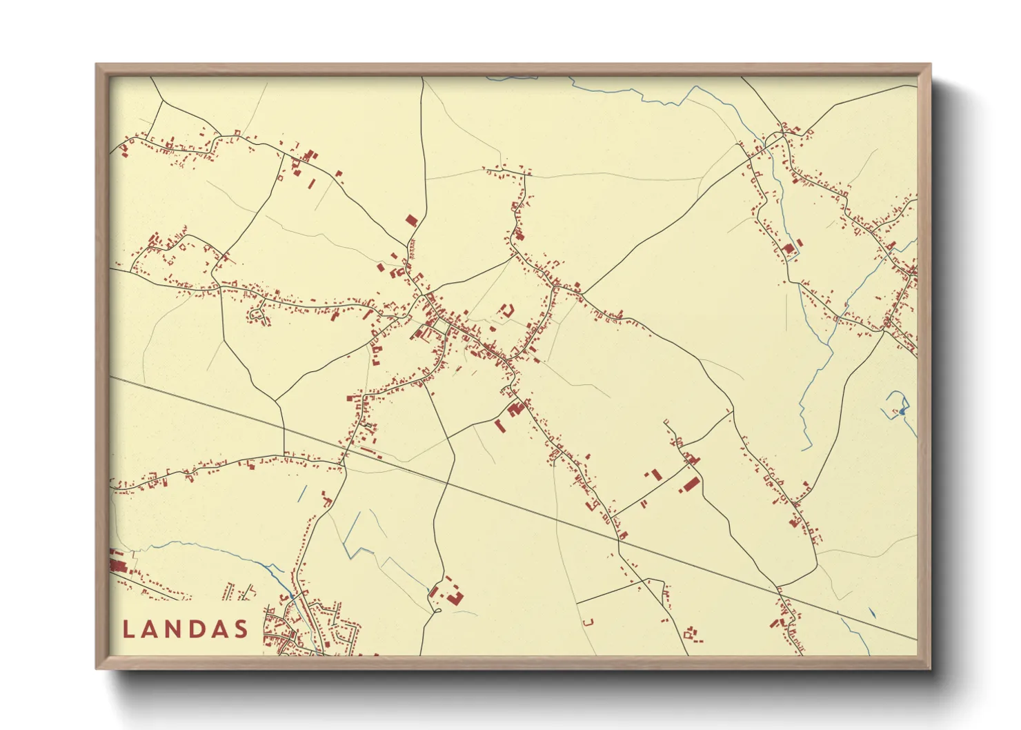 Une affiche de carte sur Landas