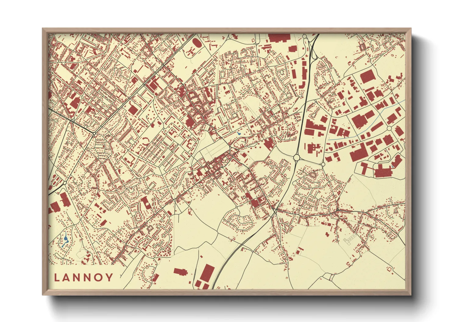 Une affiche de carte sur Lannoy