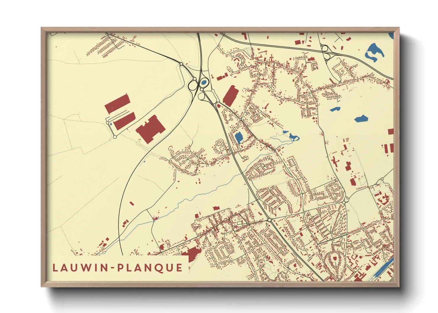 Une affiche de carte sur Lauwin-Planque