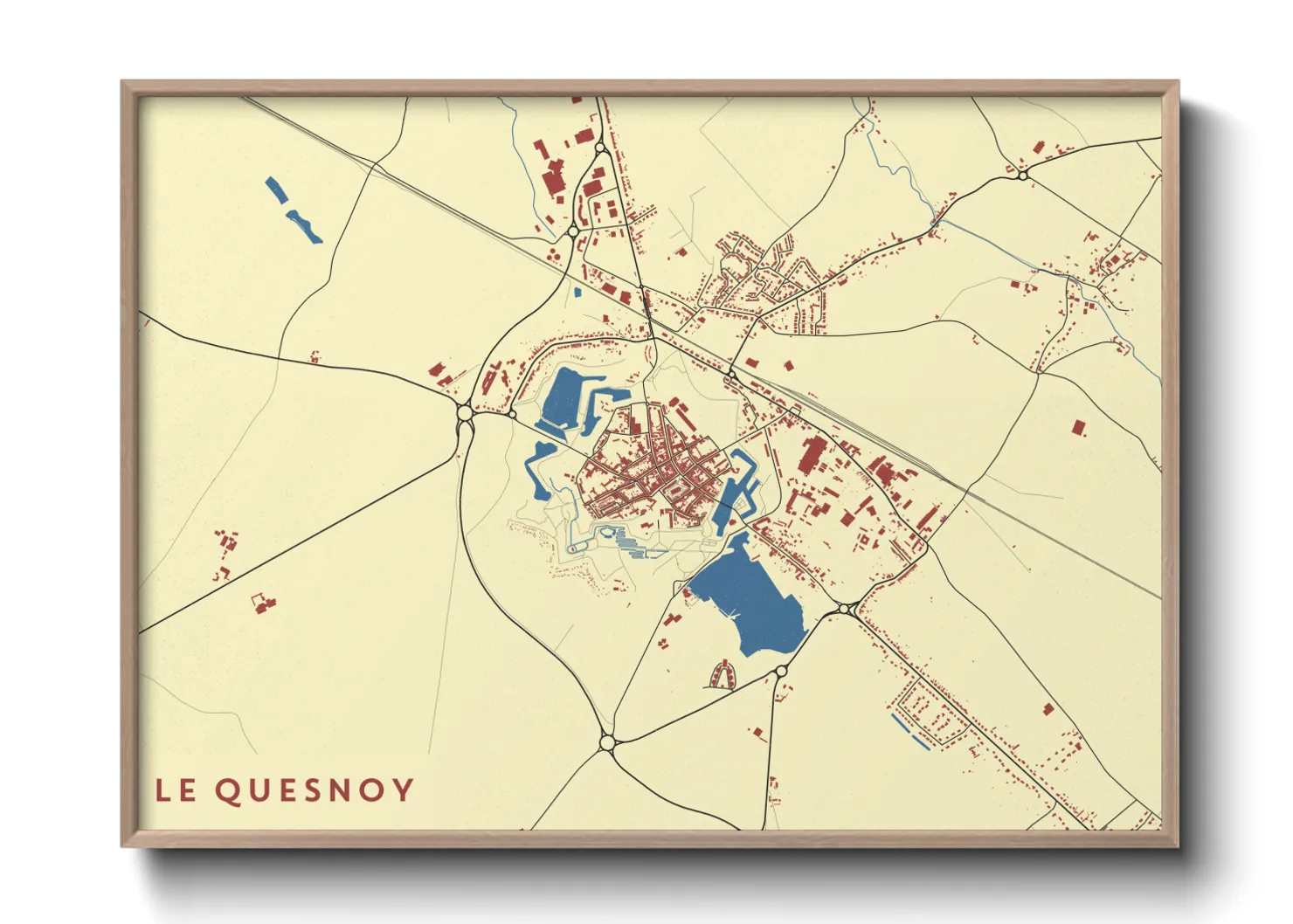 Une affiche de carte sur Le Quesnoy