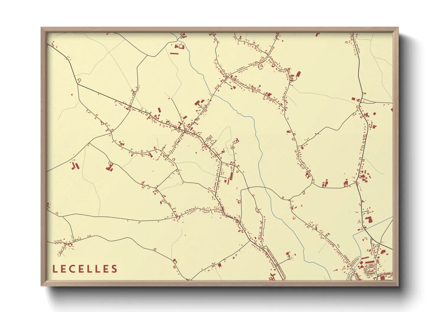 Une affiche de carte sur Lecelles