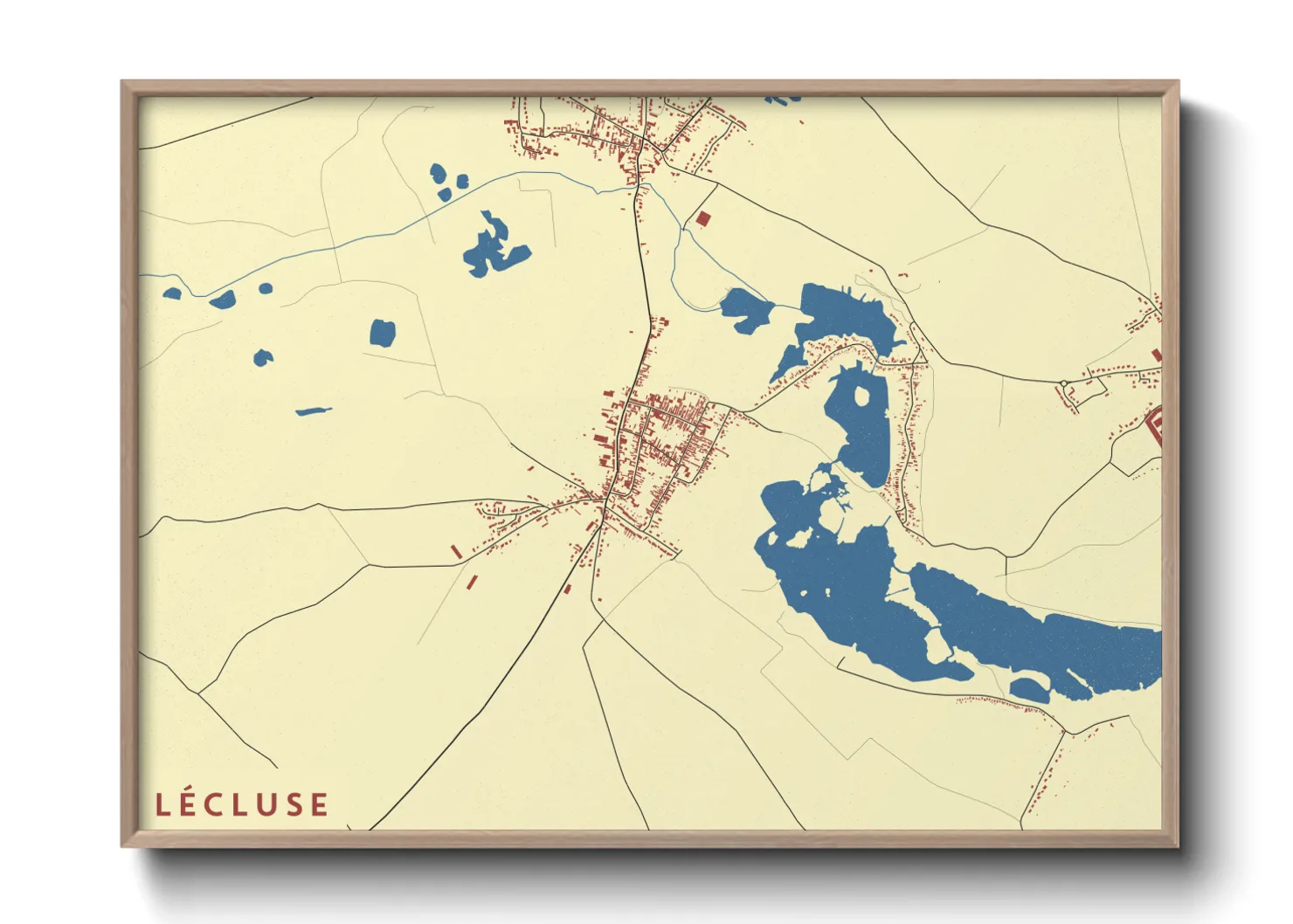 Une affiche de carte sur Lécluse