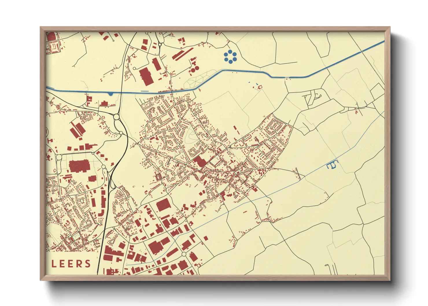 Une affiche de carte sur Leers