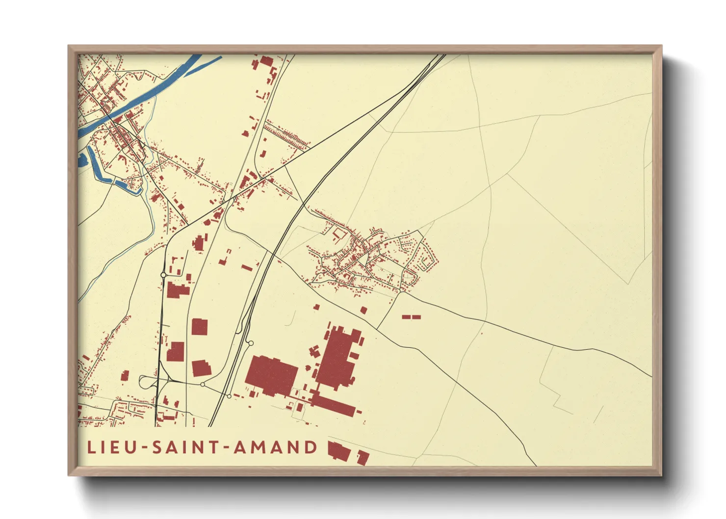 Une affiche de carte sur Lieu-Saint-Amand