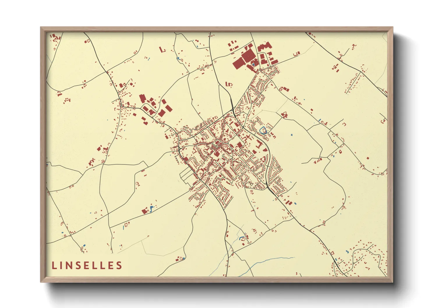 Une affiche de carte sur Linselles