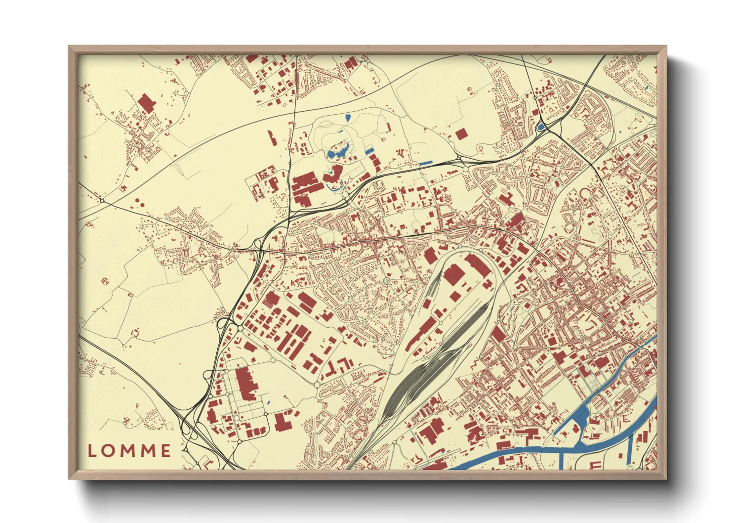 Une affiche de carte sur Lomme