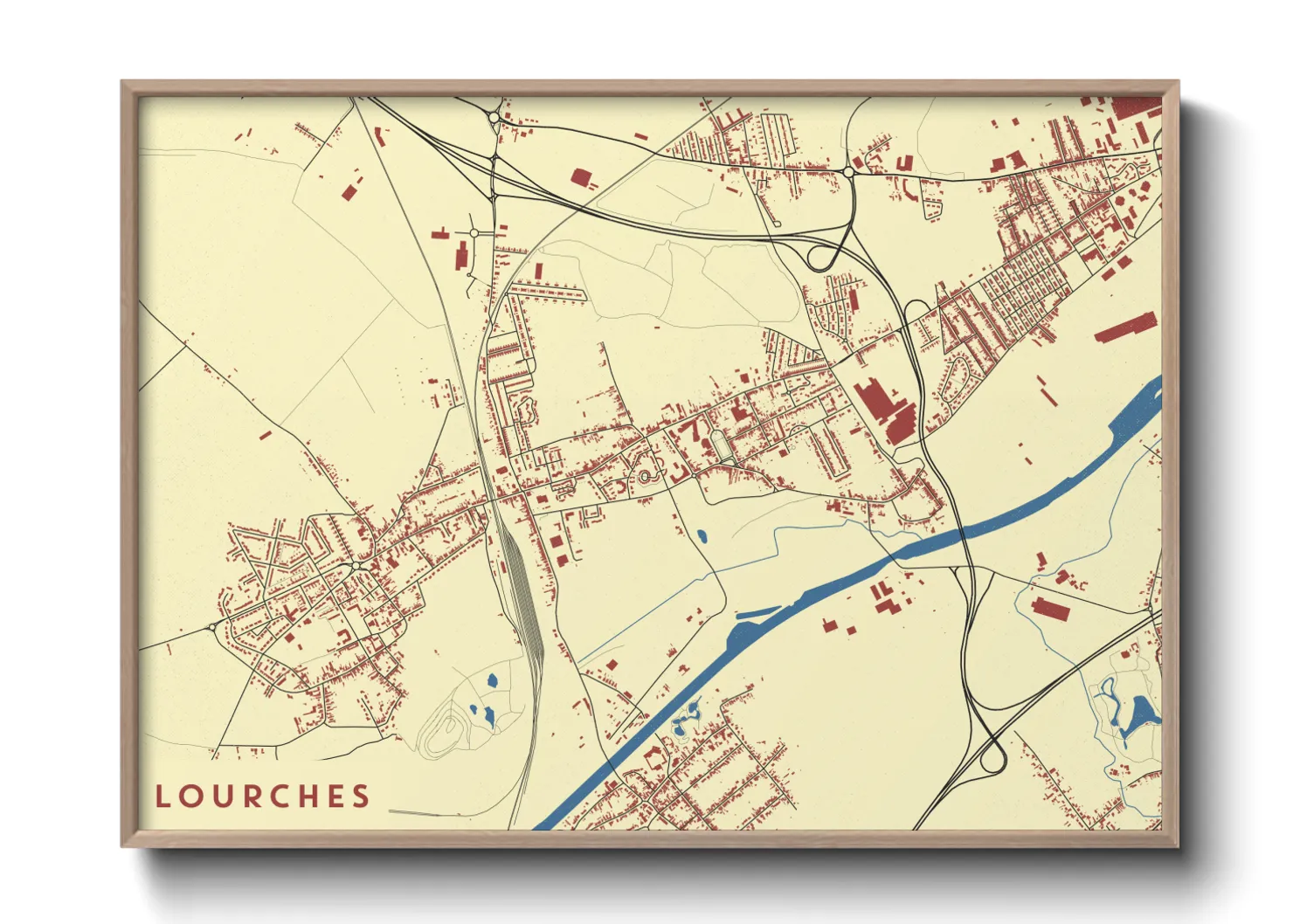 Une affiche de carte sur Lourches