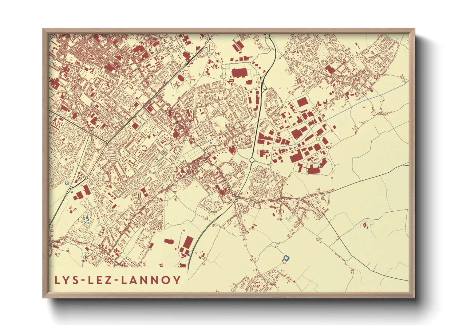 Une affiche de carte sur Lys-lez-Lannoy
