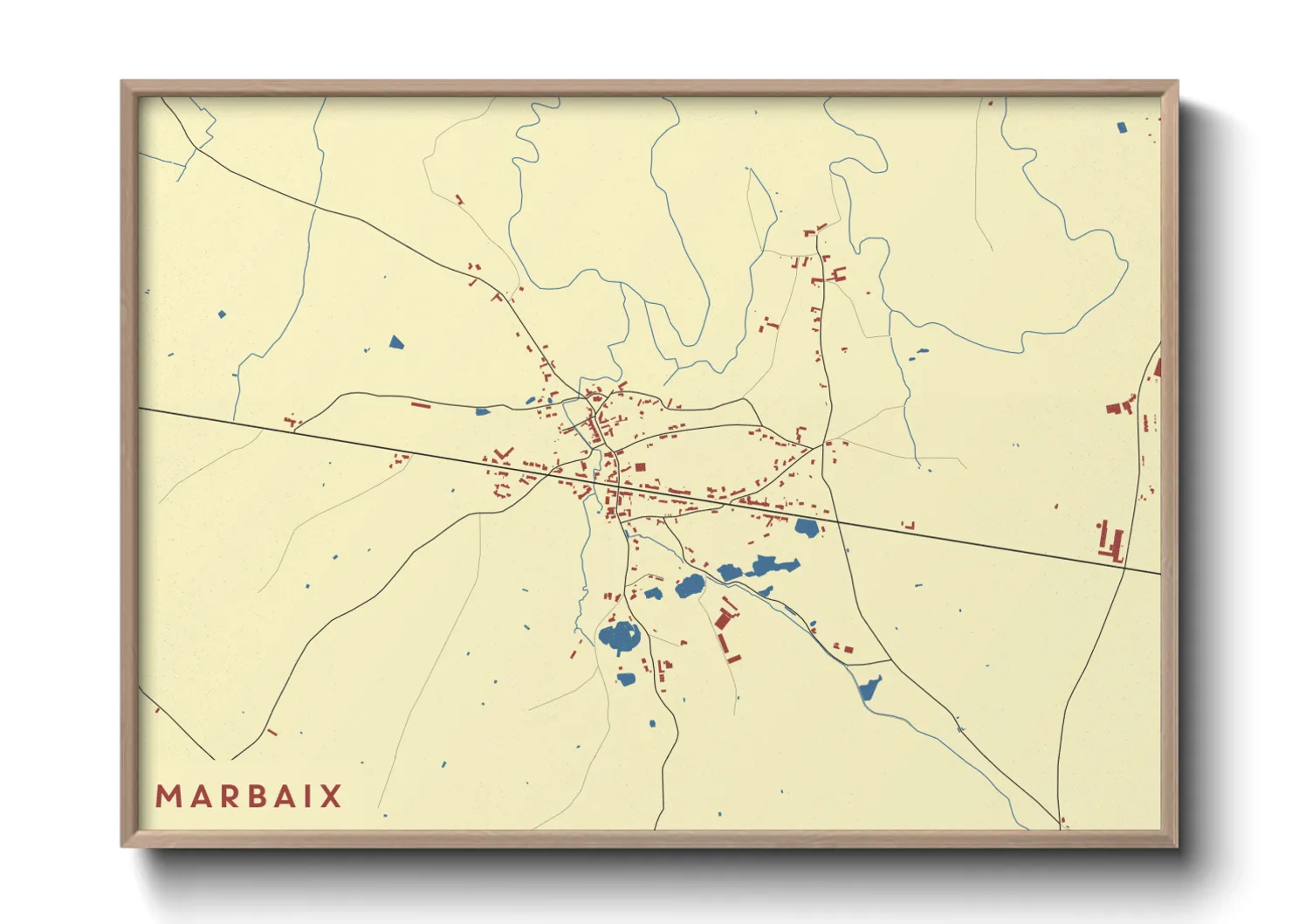 Une affiche de carte sur Marbaix