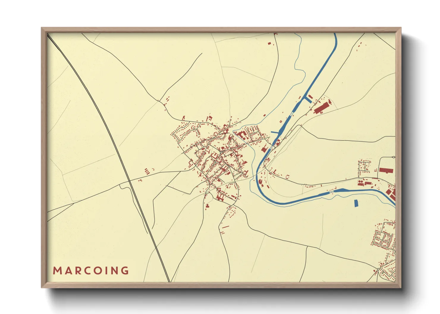 Une affiche de carte sur Marcoing