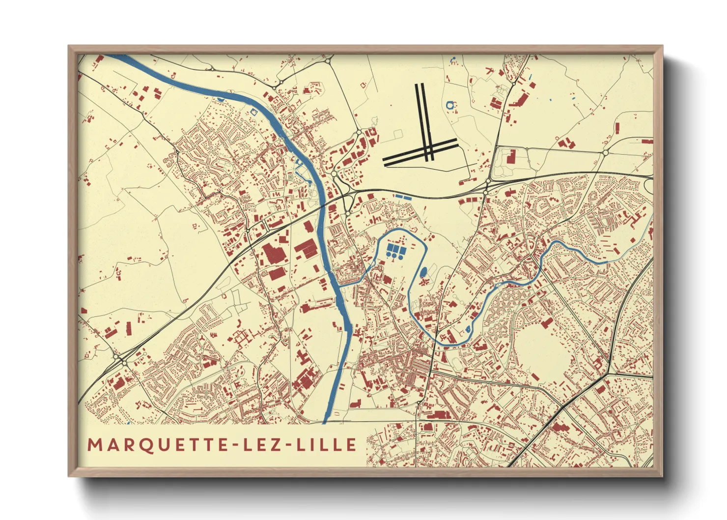 Une affiche de carte sur Marquette-lez-Lille