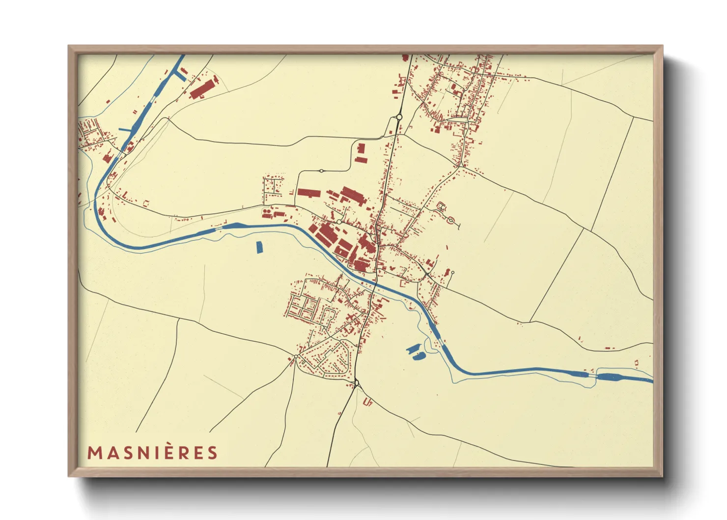 Une affiche de carte sur Masnières