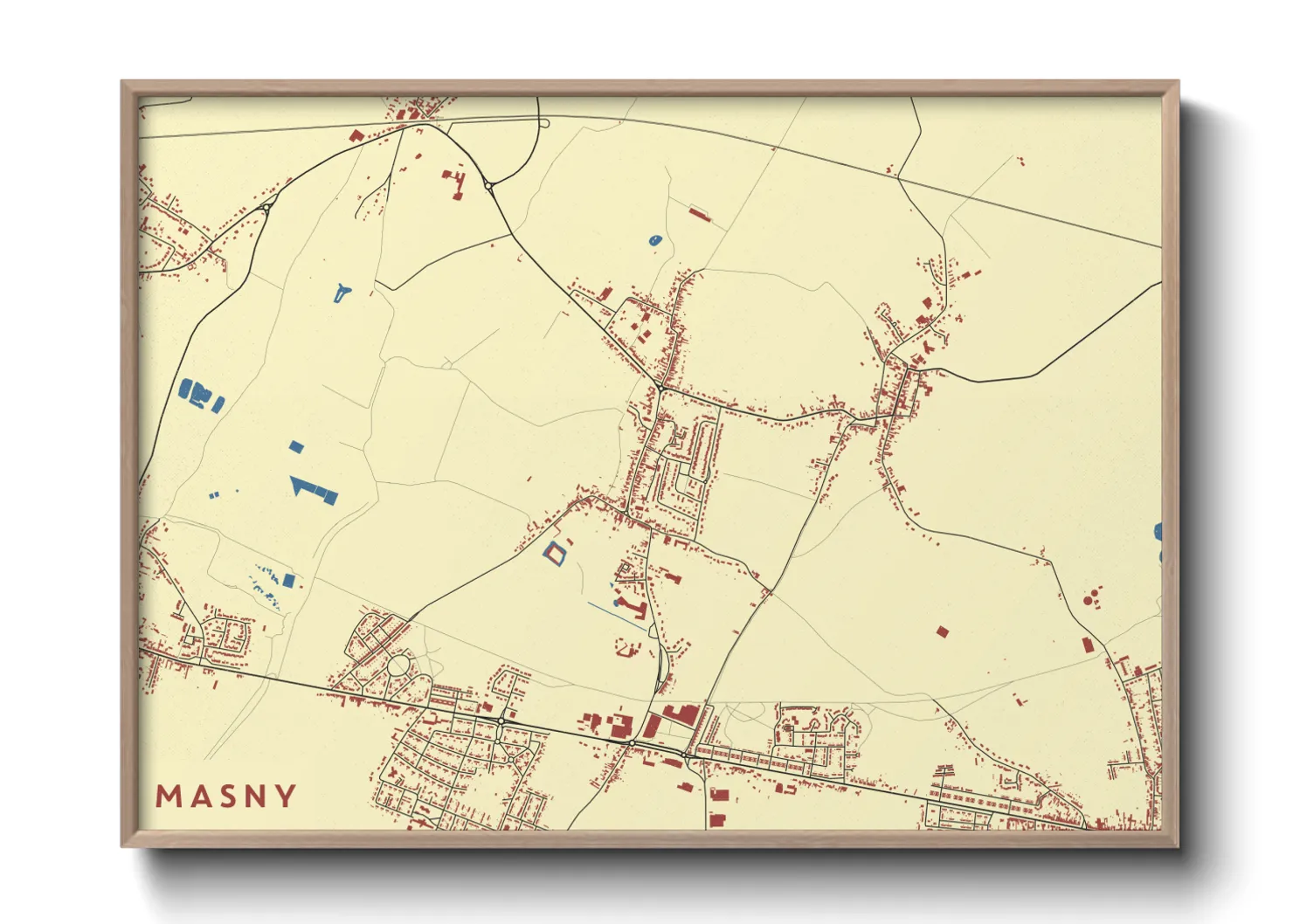 Une affiche de carte sur Masny