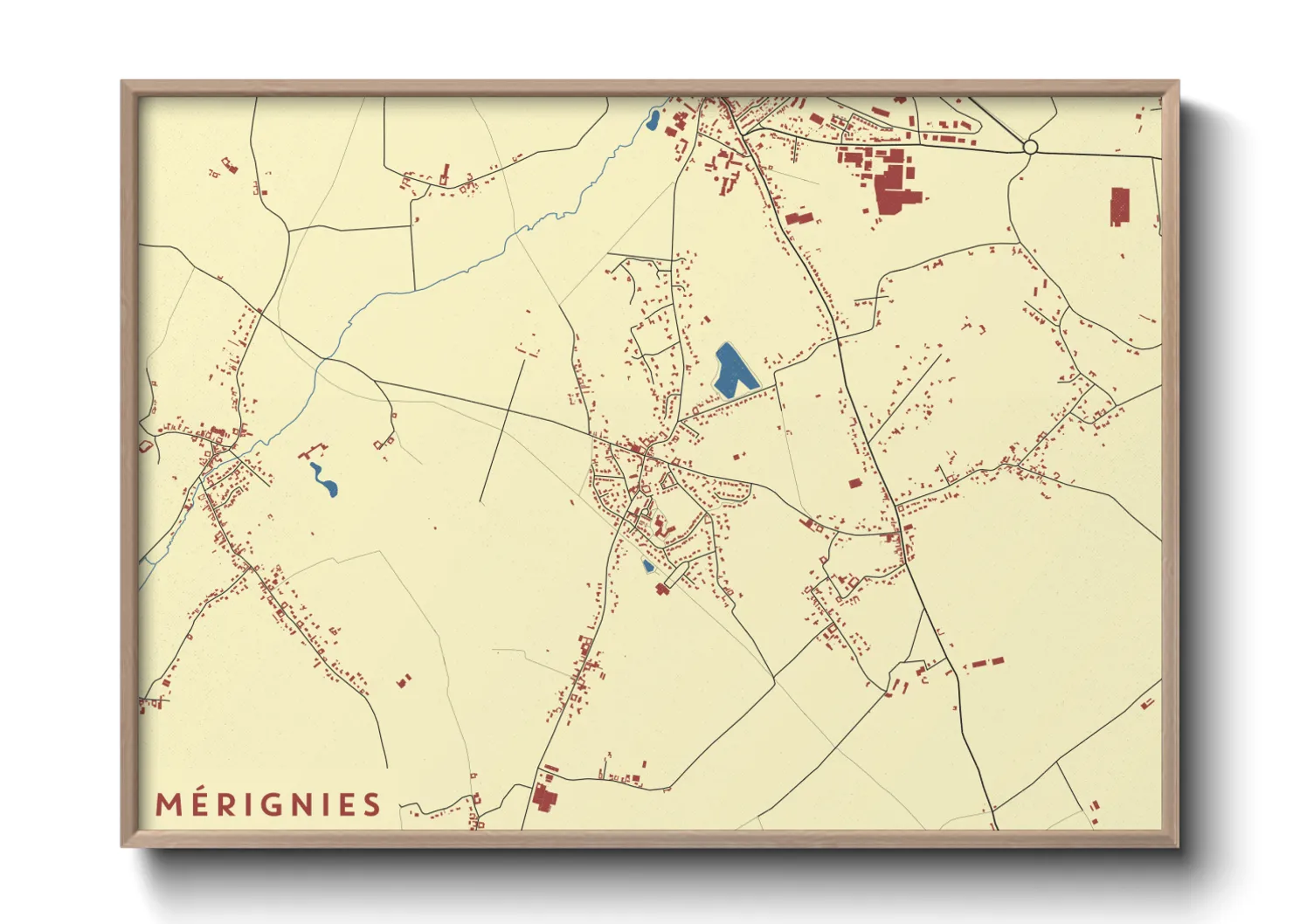 Une affiche de carte sur Mérignies