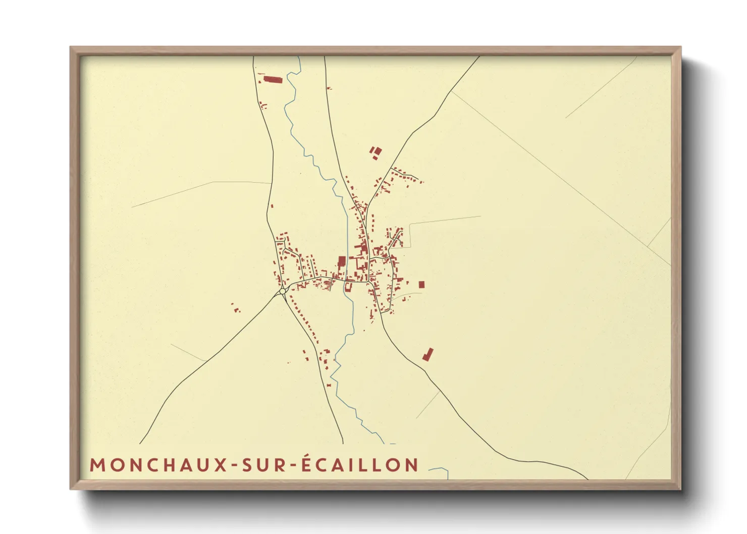 Une affiche de carte sur Monchaux-sur-Écaillon
