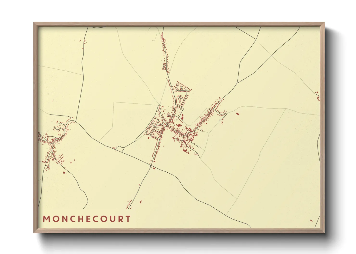 Une affiche de carte sur Monchecourt