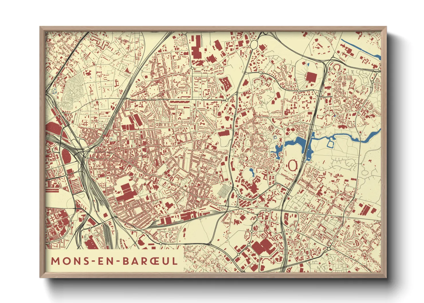 Une affiche de carte sur Mons-en-Barœul