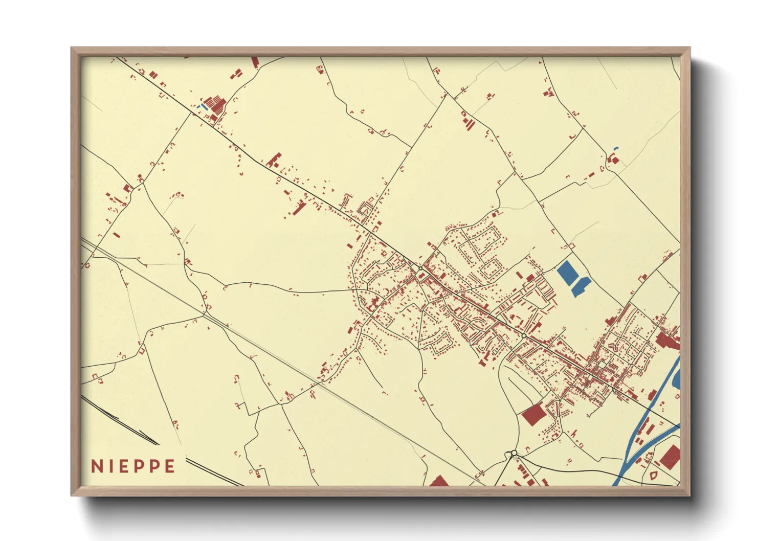 Une affiche de carte sur Nieppe