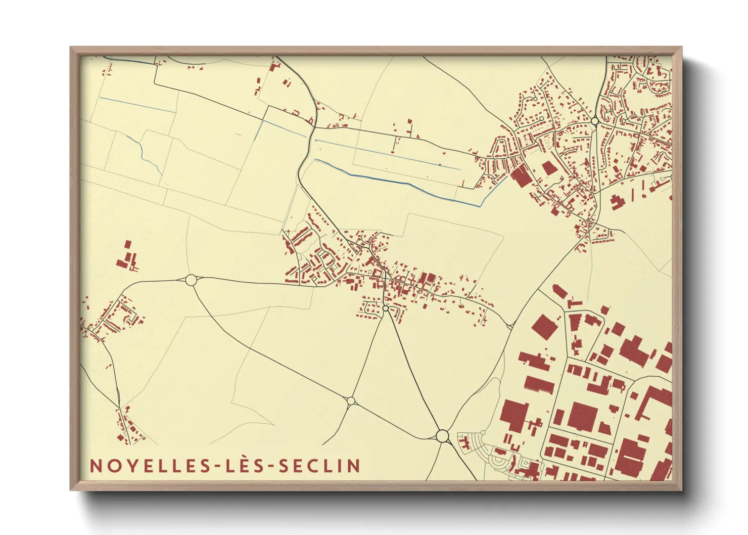 Une affiche de carte sur Noyelles-lès-Seclin