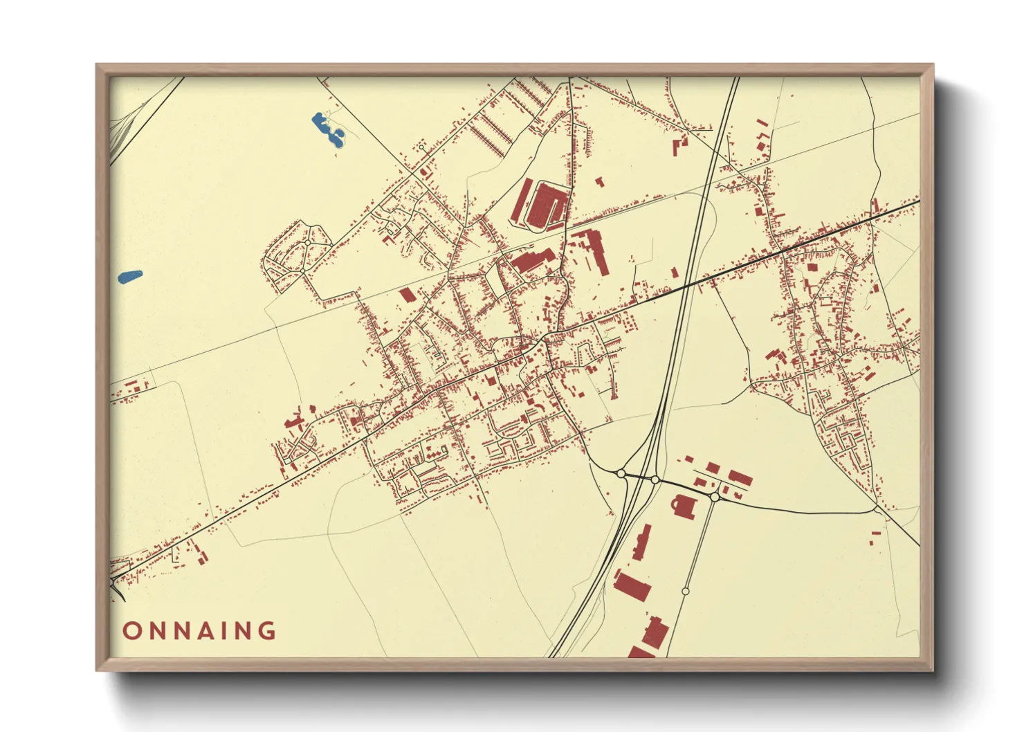Une affiche de carte sur Onnaing