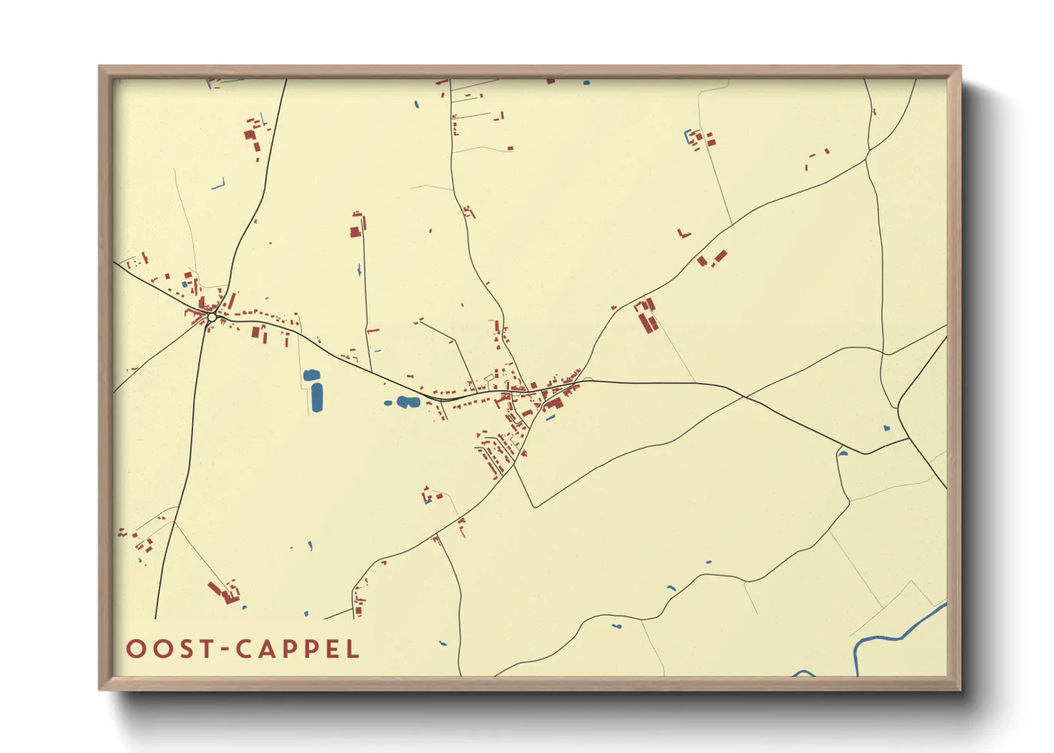 Une affiche de carte sur Oost-Cappel