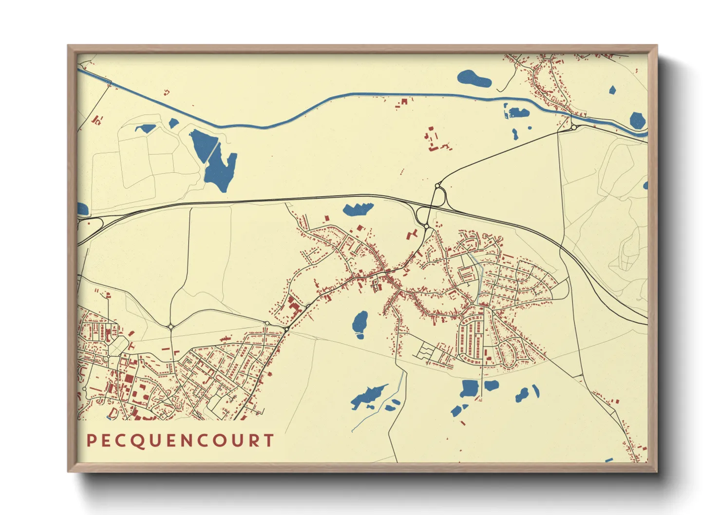 Une affiche de carte sur Pecquencourt