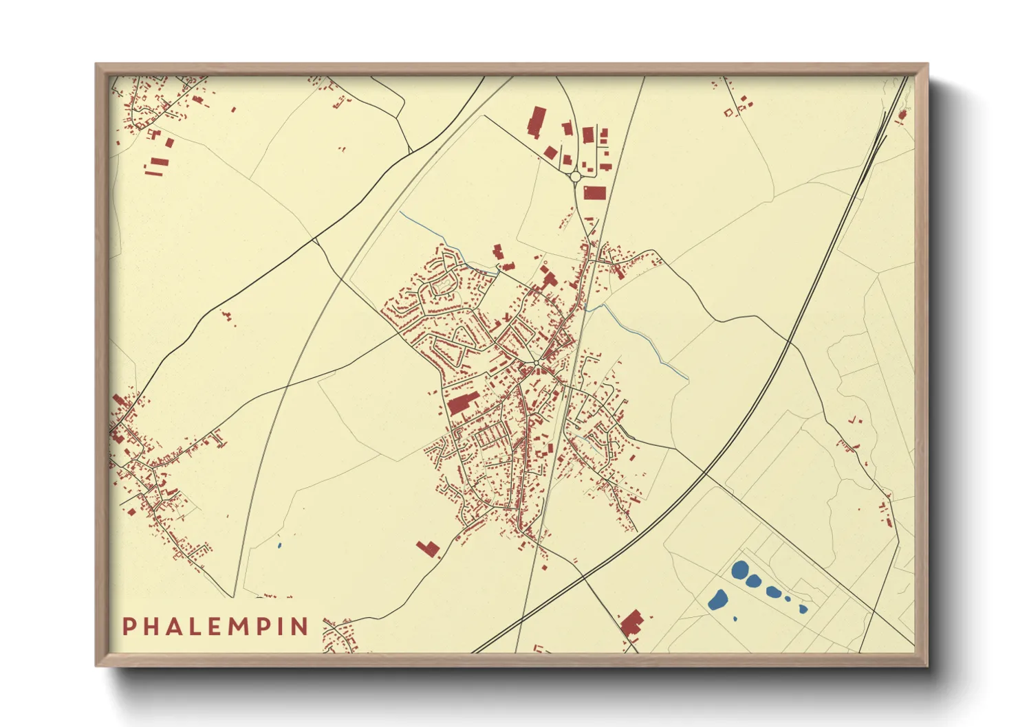 Une affiche de carte sur Phalempin