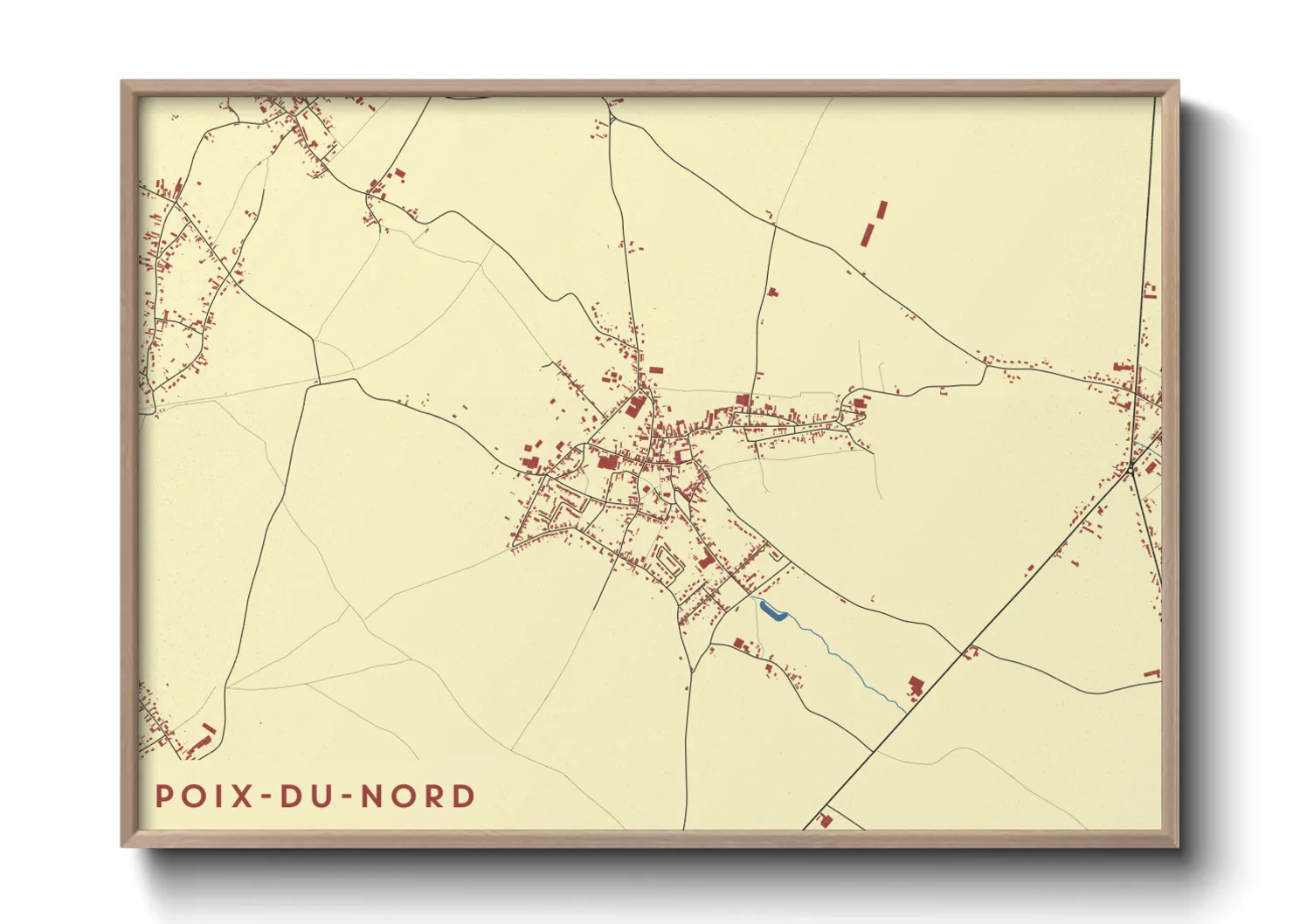 Une affiche de carte sur Poix-du-Nord