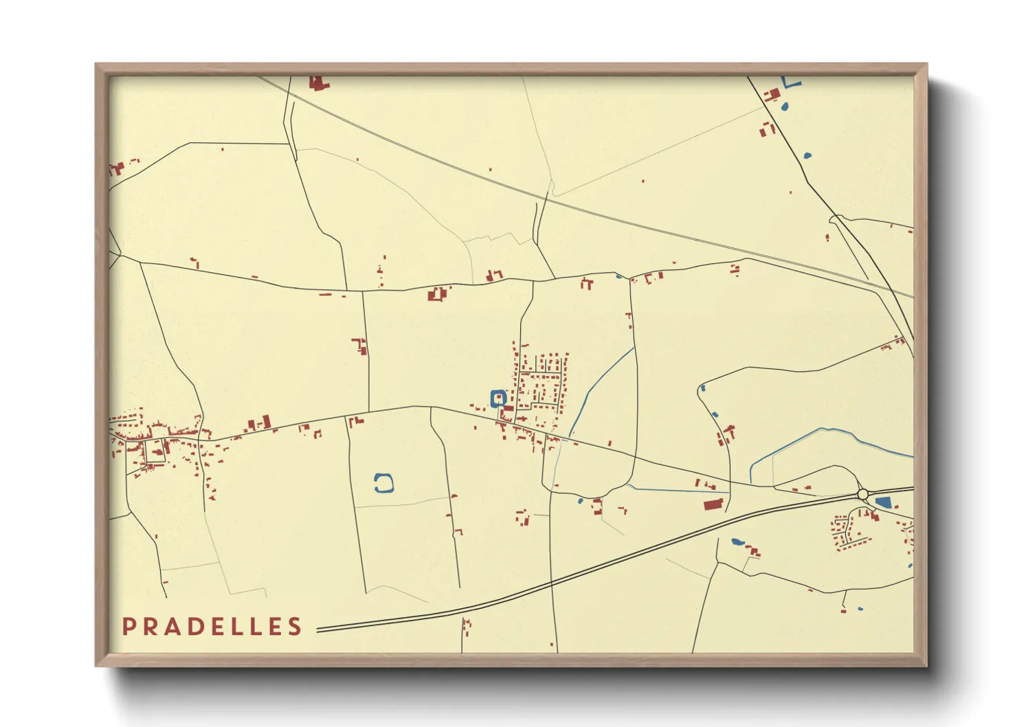 Une affiche de carte sur Pradelles