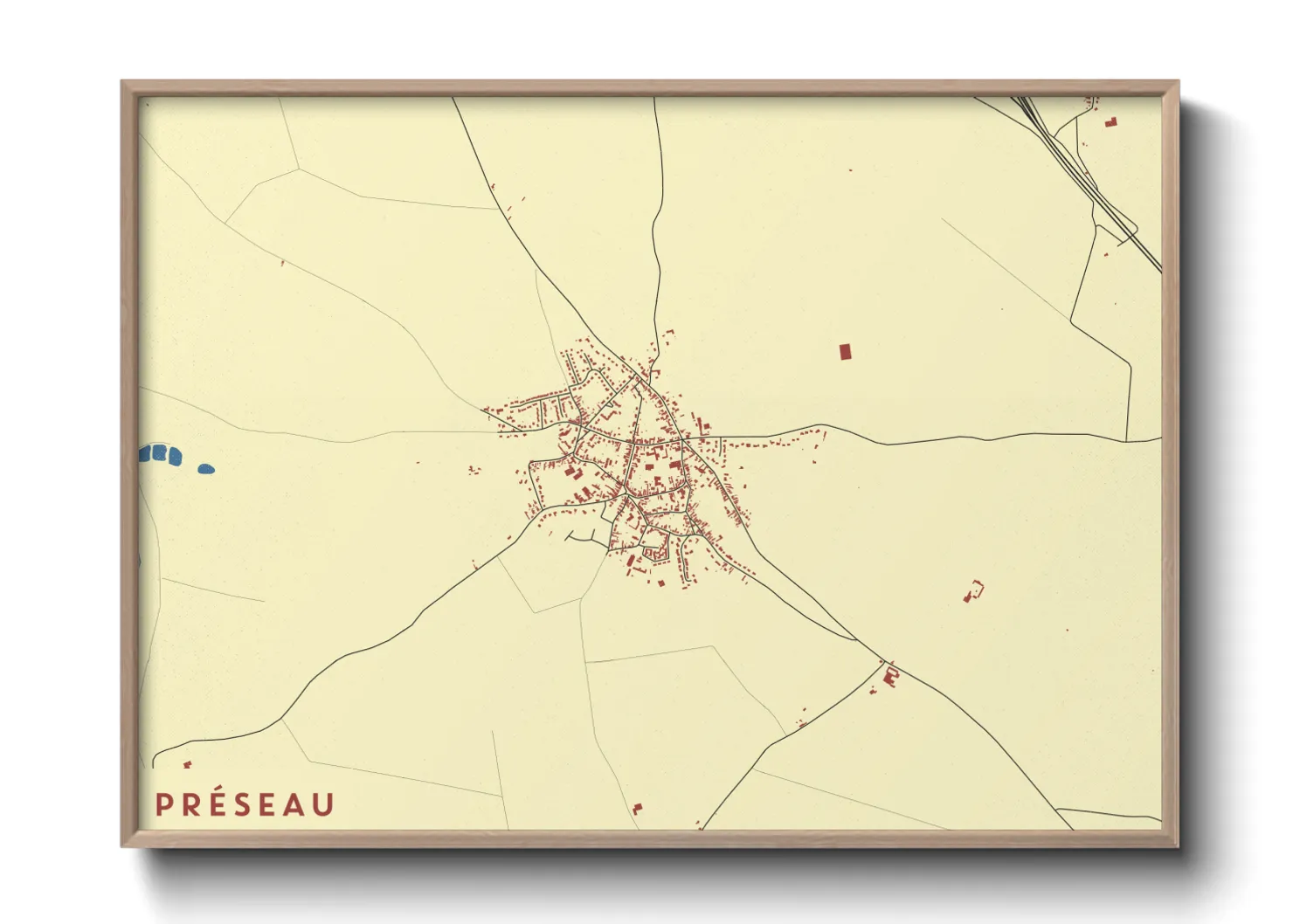 Une affiche de carte sur Préseau