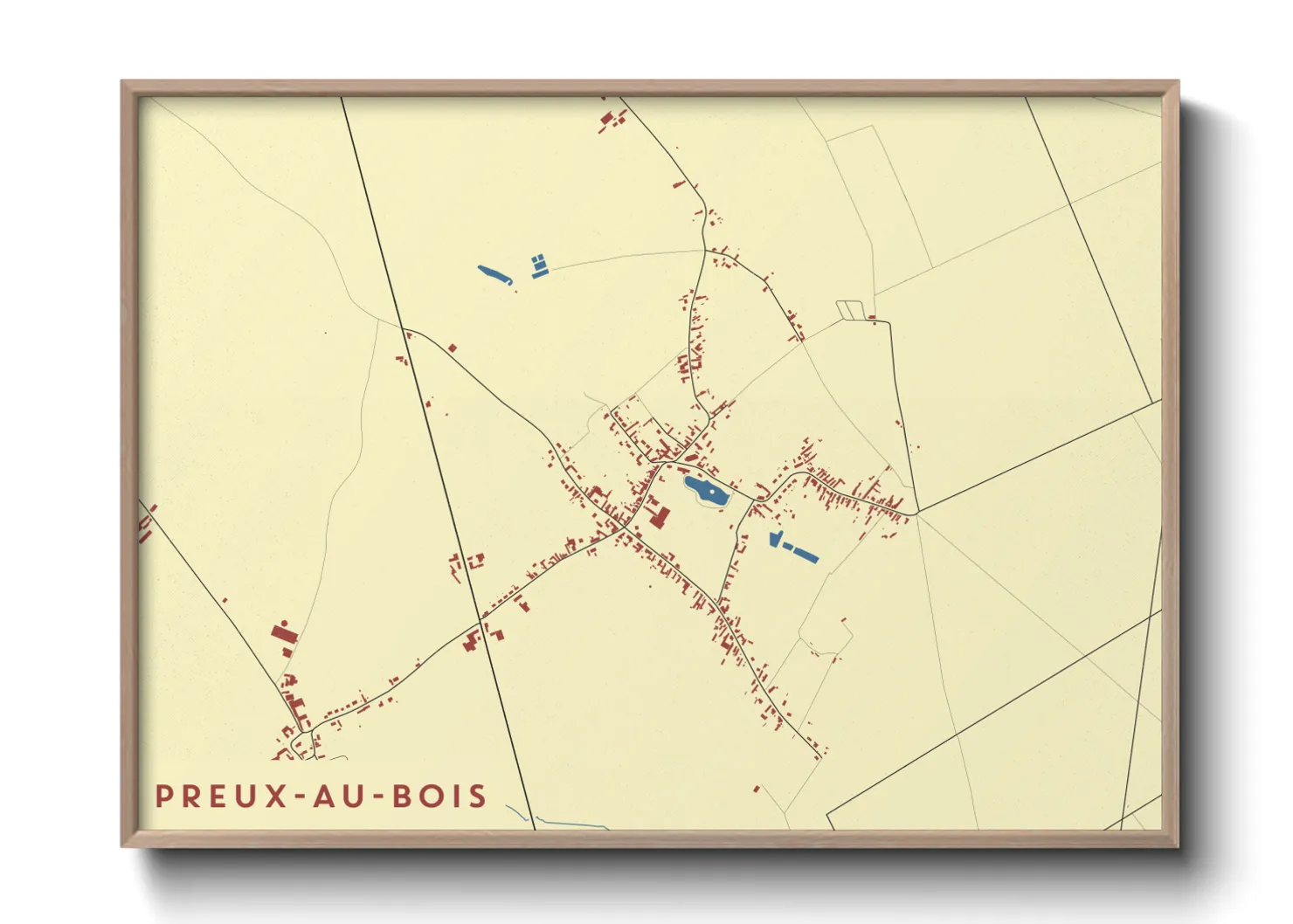 Une affiche de carte sur Preux-au-Bois