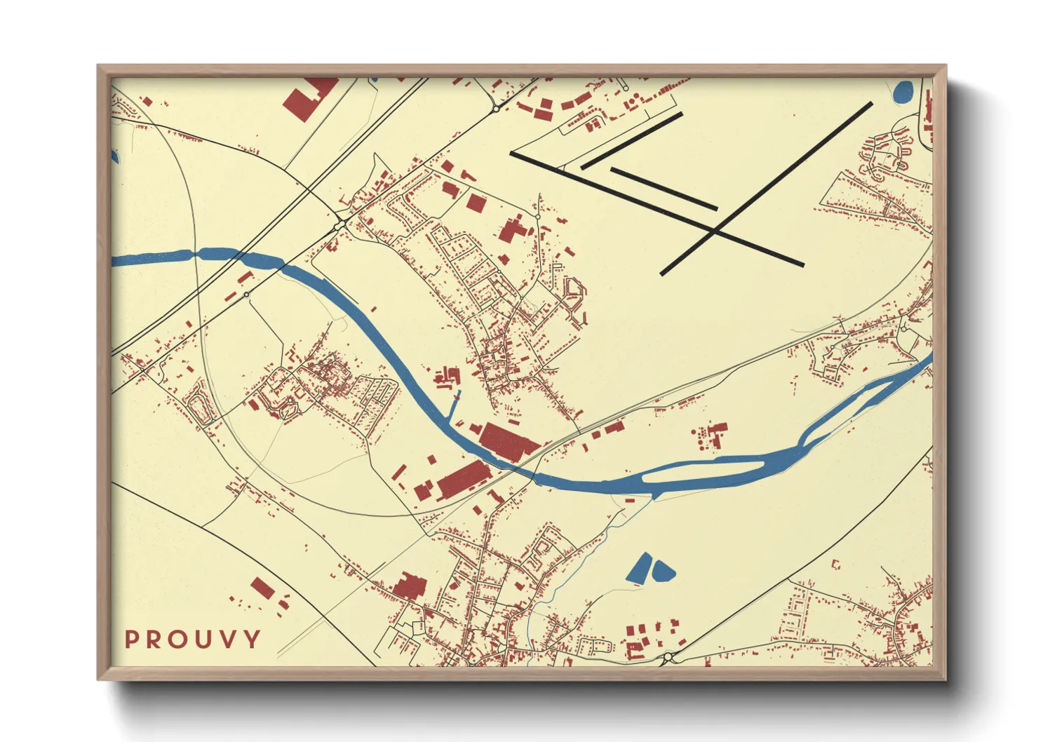 Une affiche de carte sur Prouvy