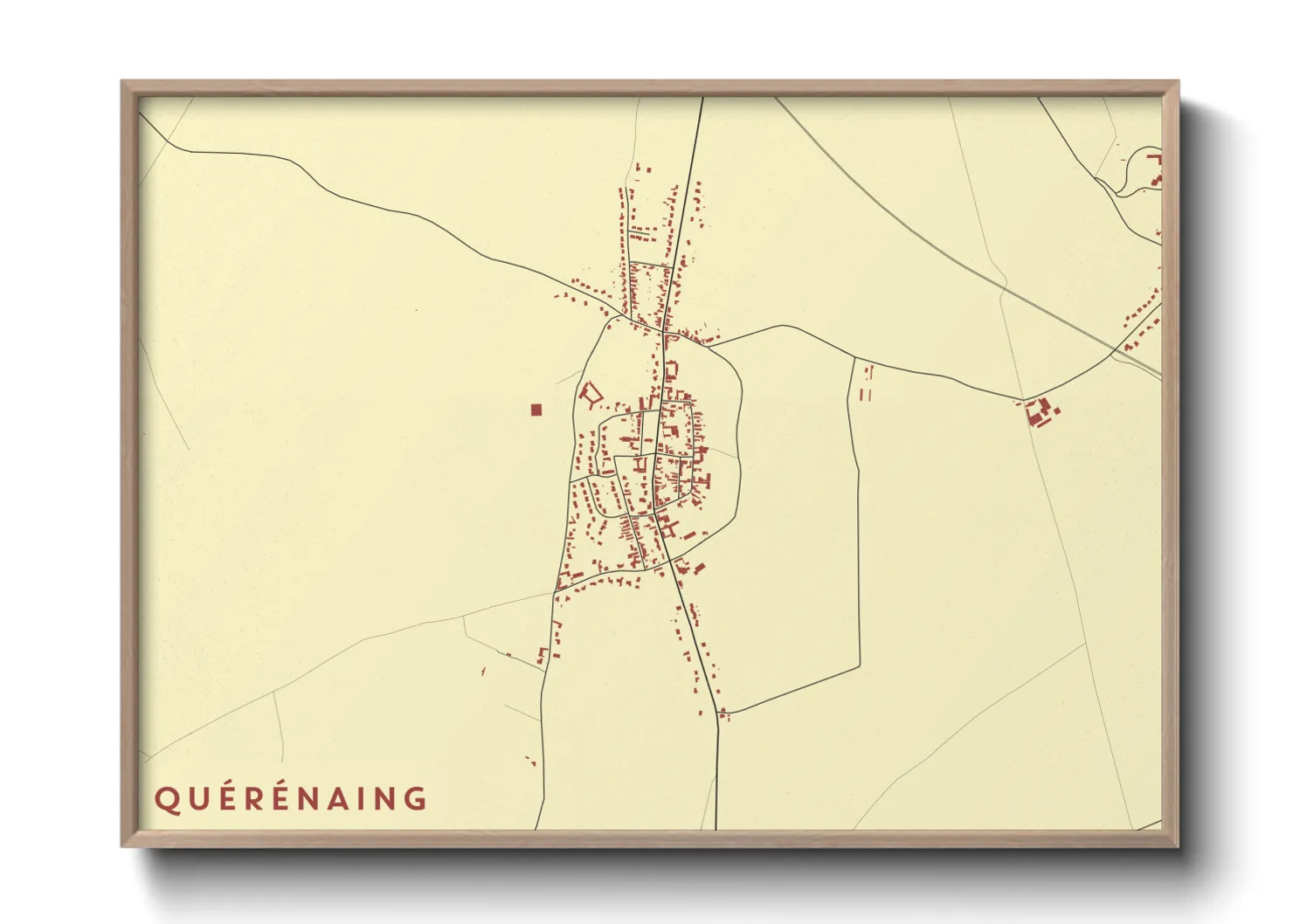 Une affiche de carte sur Quérénaing