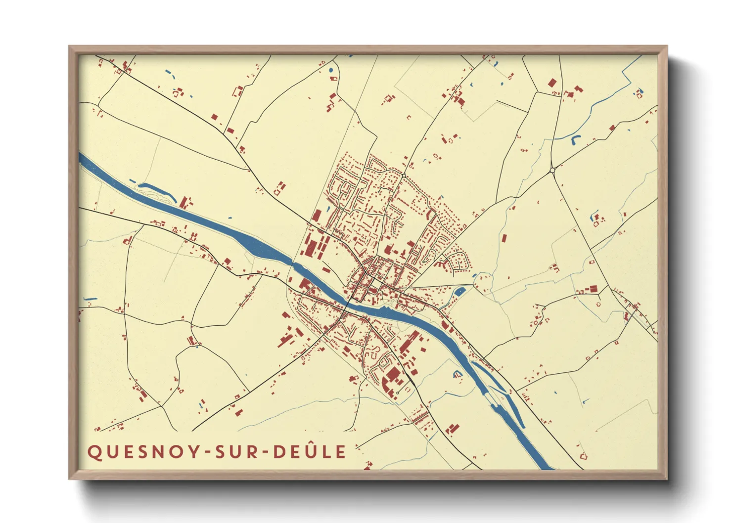 Une affiche de carte sur Quesnoy-sur-Deûle