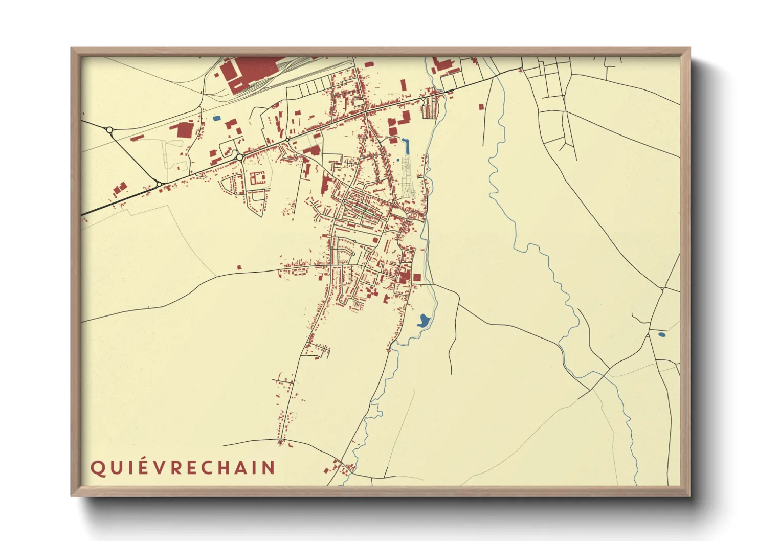 Une affiche de carte sur Quiévrechain