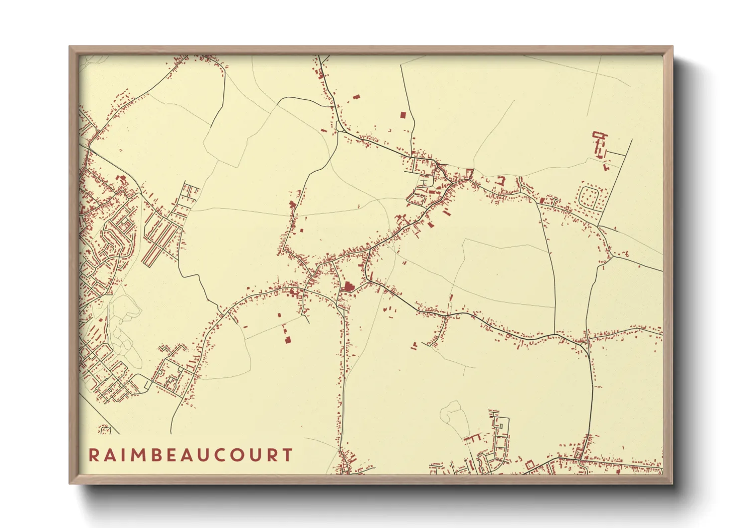Une affiche de carte sur Raimbeaucourt