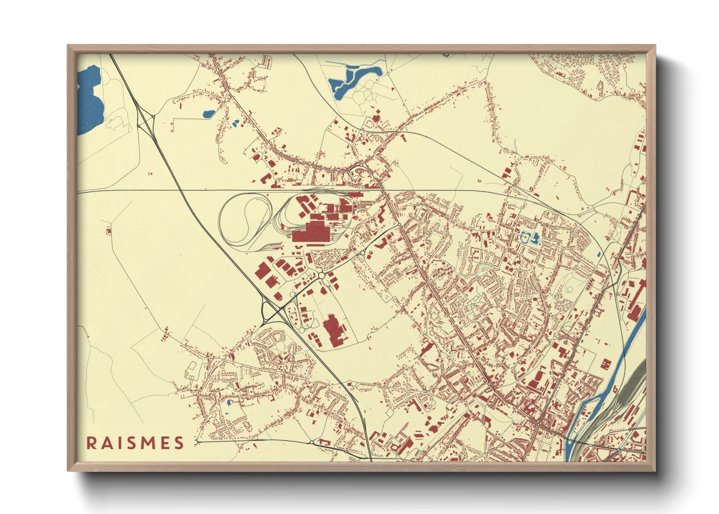 Une affiche de carte sur Raismes