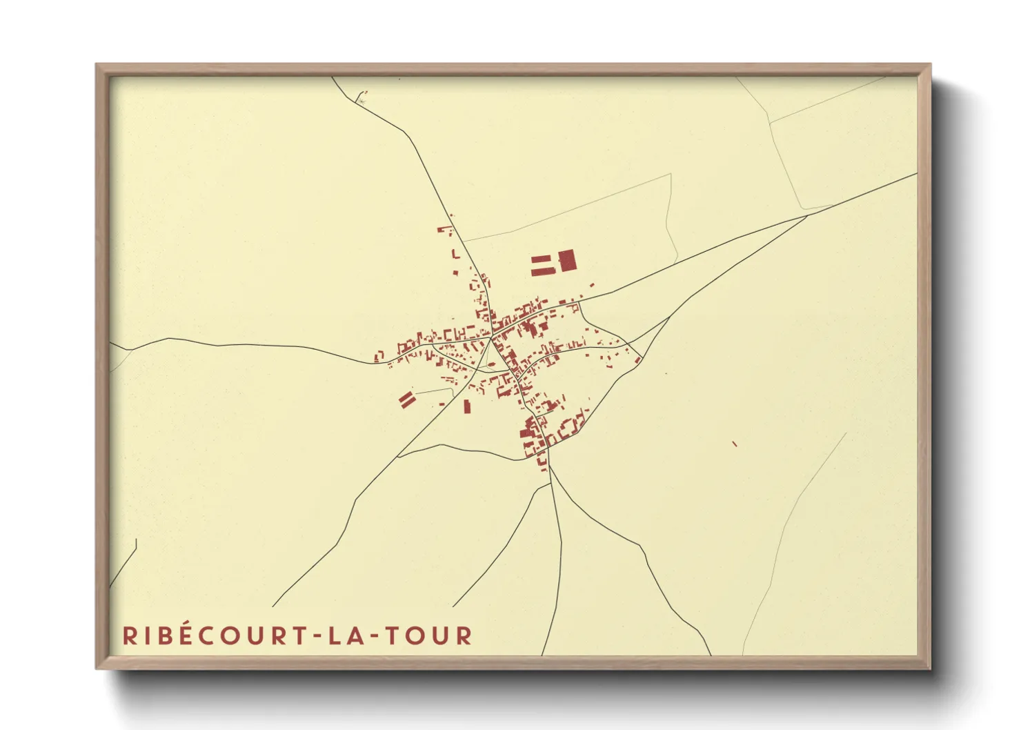 Une affiche de carte sur Ribécourt-la-Tour